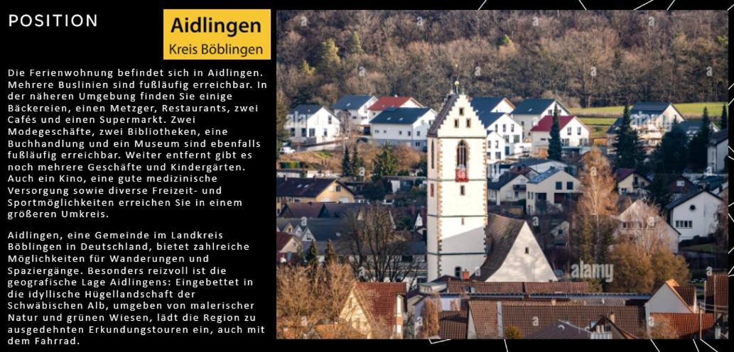 Stylisches Maybach Appartement Mit Terrasse Fuer 5 Personen, 5 Betten, Grosse Kochinsel, Homeoffice Mit 250Mbit Wlan Aidlingen Eksteriør billede